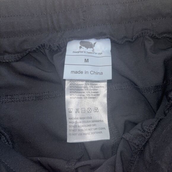 Woman’s Black Athletic Joggers Size Medium Cargo Pocket Athleisure Work Out - Picture 4 of 7